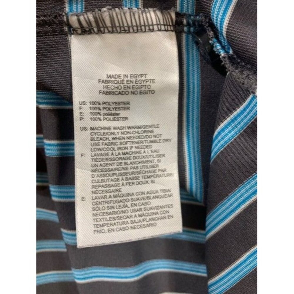 Reebok Golf 4XL Striped men's Polo Short Sleeve Shirt Blue & Gray - Picture 4 of 7